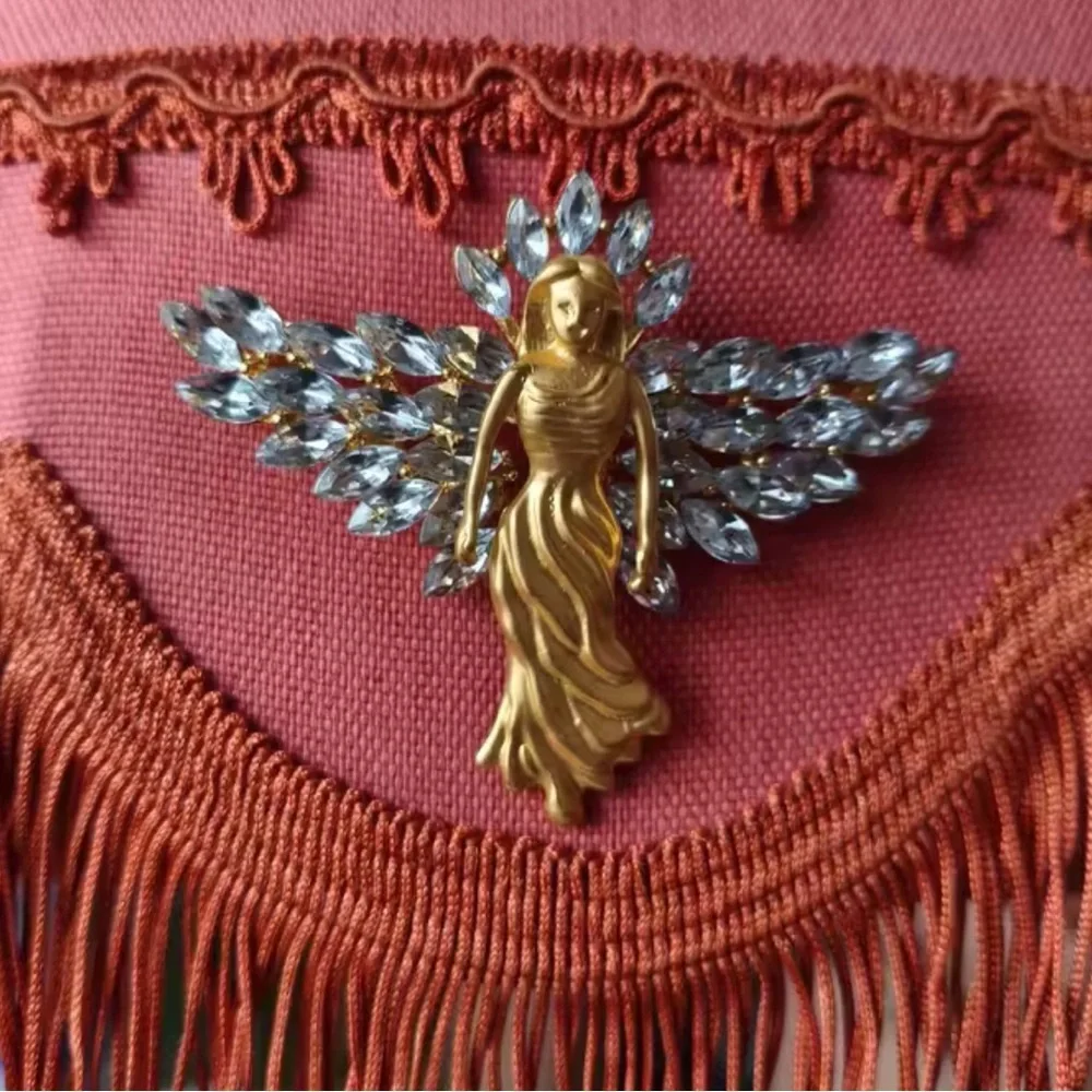 Angel Gold Crystal Brooch